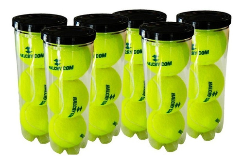 Pelotas Tenis Halcry Sello Azul X3 Balls (combo X6 Tubos)