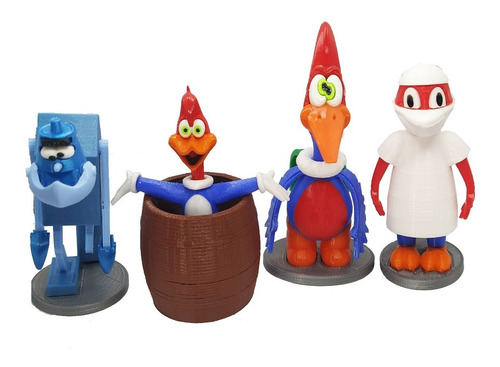 A Turma Do Pica-pau + Rachador Com Carro - Kit Com 5 Bonecos