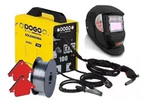 Comprar Soldadora Mig 100 Dogo Flux + Mascara Fotosensible Con Bateria De Litio  + Alambre Flux 0,8mm  + Escuadras  Magneticas  
