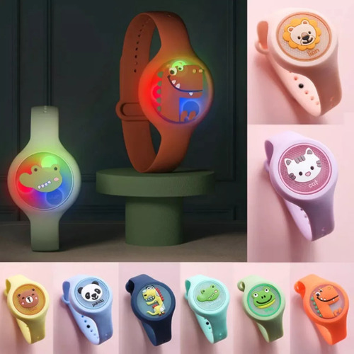 Pulseira Repelente Proteção Criança Mosquito Relógio Led