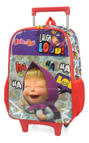 Kit Masha E O Urso Disney Mochila De Rodinha + Lancheira