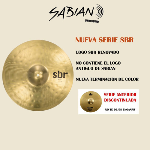 Crash Sabian Sbr De 16 Pulgadas - Crash Sbr Sbr1606 Diámetro 16 In