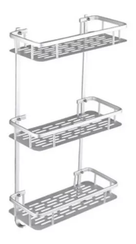 Estante organizador de baño en aluminio - Agaval