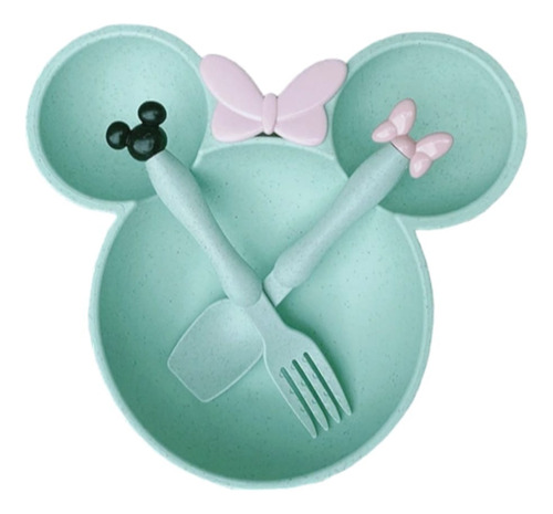 Plato Con Servicios / Cubiertos Infantil Disney Minnie Mouse