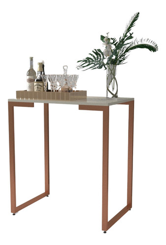 Imagen 1 de 4 de Arrimo Metal Hermes Beige Y Cobre Rodler