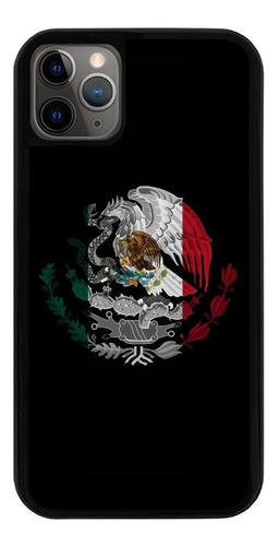 Funda Uso Rudo Tpu Para iPhone Aguila Mexico Fondo Negro