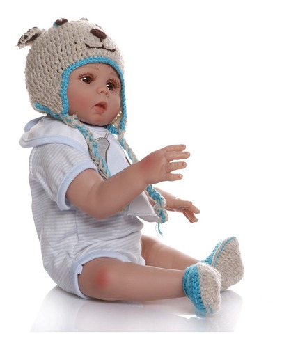 Imagen 3 de 5 de Bebé Muñeca Realista Reborn 100% Silicona 48cm 500 Bestoys