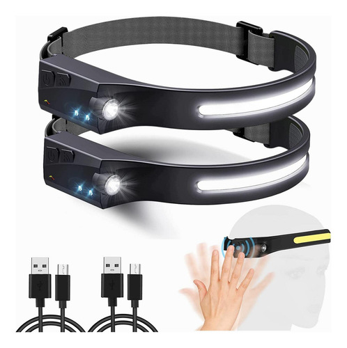 Paquete De 2 Faros Recargables Con Sensor De Movimiento