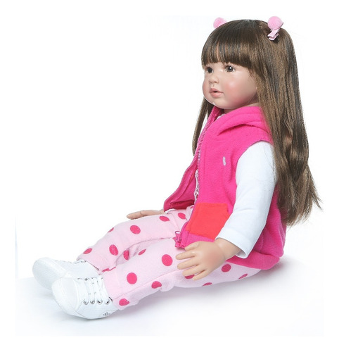 Muñeca Reborn Vinilo Silicona Cuerpo De Tela 60cm + Regalo