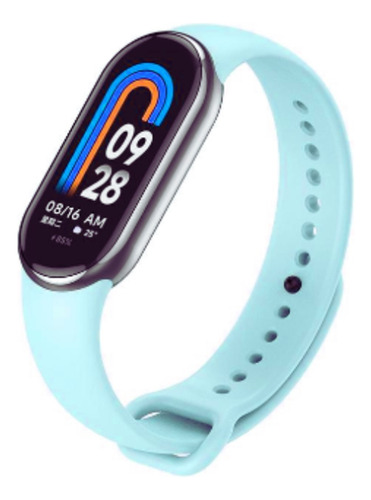 Pulseira De Silicone Conforto Para Xiaomi Mi Band 8 Cor Azul-claro