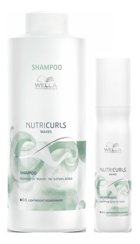 Shampoo Para Ondas 1000ml + Spray Wella Nutricurls