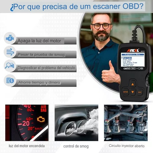 J Scanner Automotivo Ancel Ad310 Universal Português