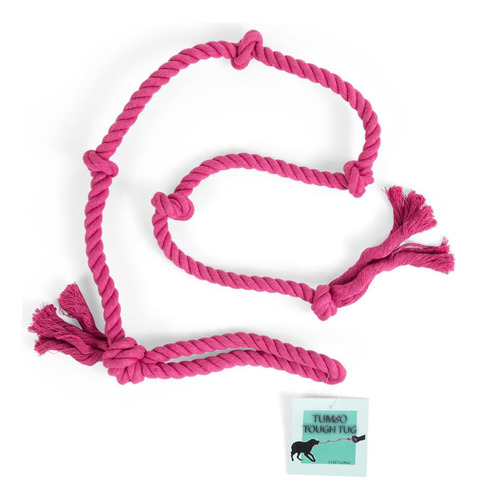 Tumbo Tough Tug Rope Dog Toy - (rosa, 5 Pies De Largo, Fuert