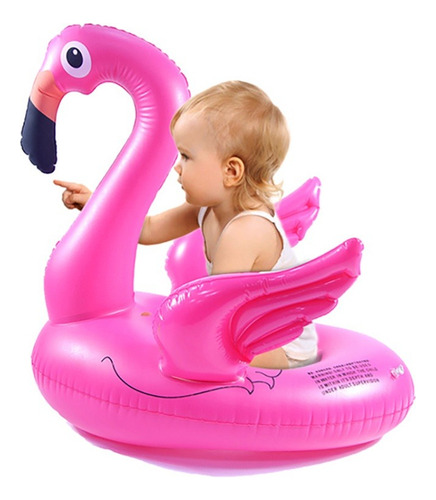 Boia Flamingo Para Bebê Cisne Rosa Inflável C/ Assento Verão