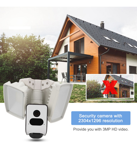 Cámara De Seguridad Exterior De 3 Megapíxeles, Reflector Ip6