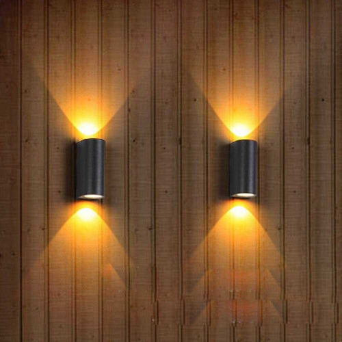 Aplique Led Doble Luz Calida 3000k Color Negro