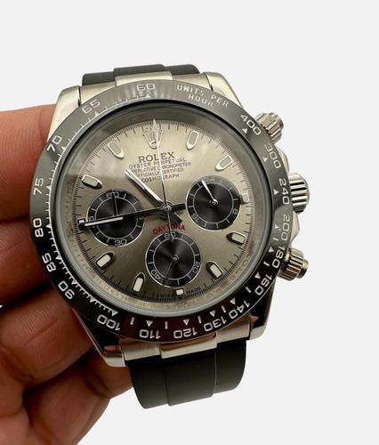Reloj Premium Rolex Daytona Gris / Caucho  Automatico Acero (Reacondicionado)