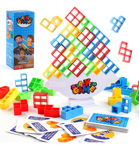 Juego Para Niños, Juego De Equilibrio Con Bloques De Constru