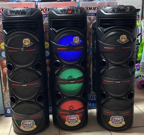 Torre De Sonido 8 X3 Con Micrófono Inalámbrico Negro