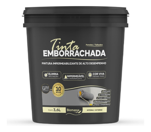 Tinta Emborrachada Impermeável 3,6l - Paredes E Telhados