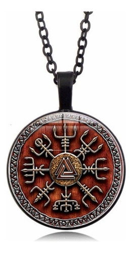 Collar Cristal Valknut Vikingo Pagano Amuleto Hombre Y Mujer