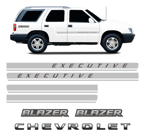 Adesivos Blazer Prata Executive 2009/2011 Chevrolet Genérico