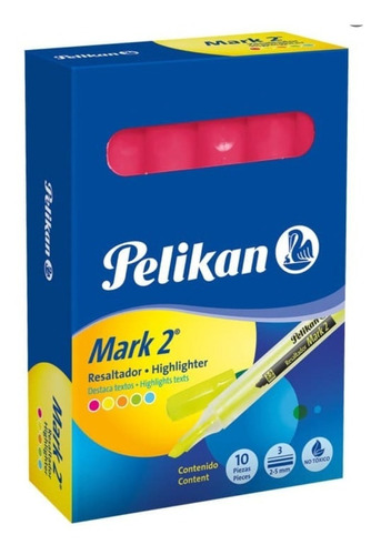 Resaltador Pelikan Mark2 Fucsia Caja *10 Unidades