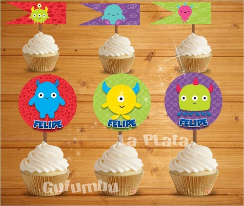 Kit Imprimible Monstruitos Monstruos Infantiles Candy Bar