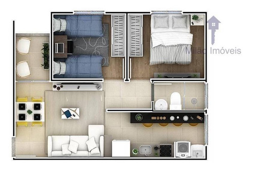 Imagem 11 de 12 de Apartamento Com 2 Dormitórios À Venda, 44 M² - Jardim Simus - Sorocaba/sp - Ap1482