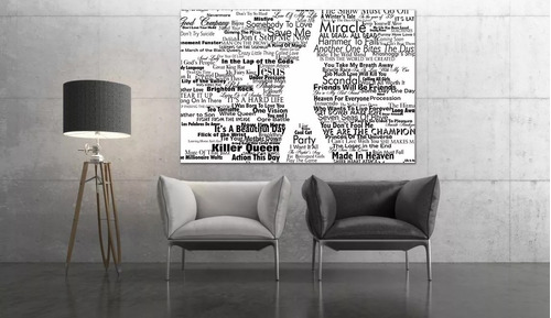 Cuadro Moderno Canvas Freddy Mercury Letras 90x140cm