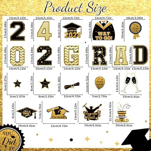 20 Imanes De Graduación Para Automóvil, Decoraciones De Auto