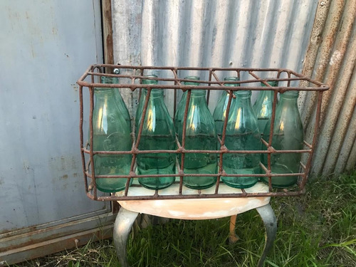 Antiguo Casillero Conaprole 10 Botellas Hierro Vintage Retro