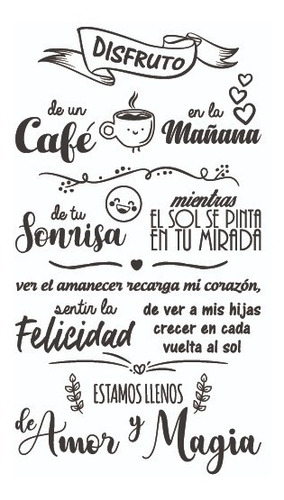 Vinilo Frase Decorativo Disfruto De Un Café Ref 056