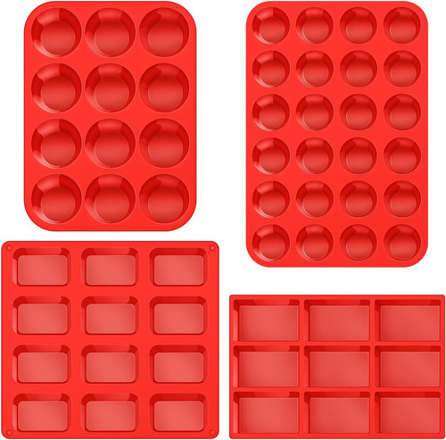 Realida 4 Pcs Silicona Muffin Pan Antiadherente Partita Para