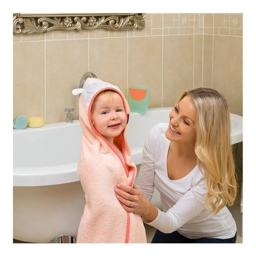Imagem 6 de 8 de Toalha Mamãe E Bebê Ovelha Coral Fibra Bambu - Clevamama