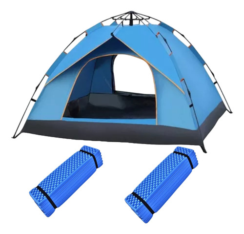 Pack Carpa 4 Personas 2 Colchonetas Camping Carpa Automatica