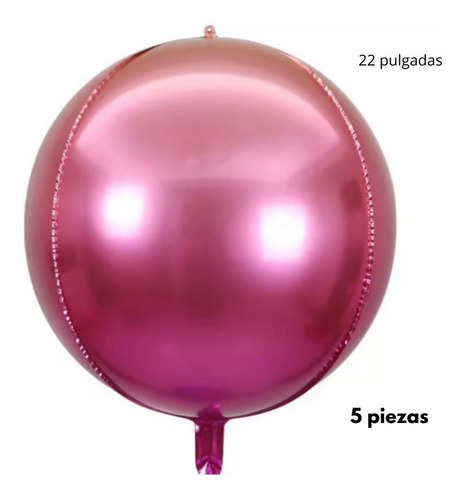Globo 5 Piezas Orbz 22 Rosa Fuerte Fiesta Cumpleaños