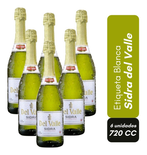 Sidra Del Valle Etiqueta Blanca 720cc X 6 Botellas 