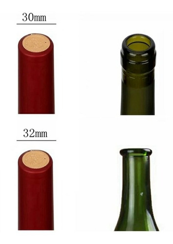 Imagen 2 de 2 de Cápsulas Termoencogibles Botellas De Vino Plateadas 100und