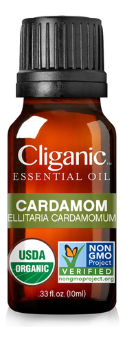 Cliganic Aceite Esencial De Cardamomo Orgánico - 100% Puro.
