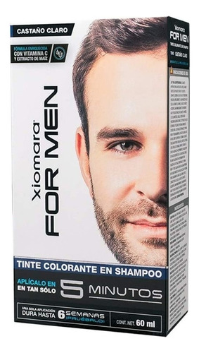 Kit Tinte Xiomara  For Men Tinte colorante en shampoo tono castaño claro