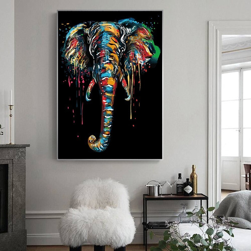 Imagen 2 de 10 de Cuadro-elefante5-moderno,decorativo,95x60cm-16k Resolución