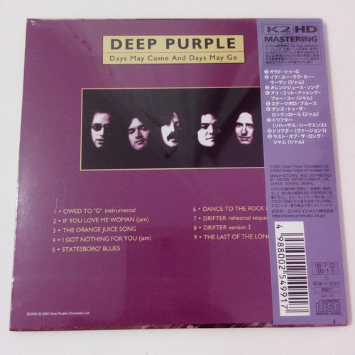 Cd Deep Purple - Days May Come And Days May Go... (lacrado!)