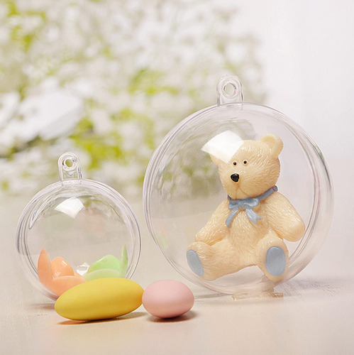 Paquete De 20 Bolas De Adornos Transparentes, Accfore De Pl. Color Blanco