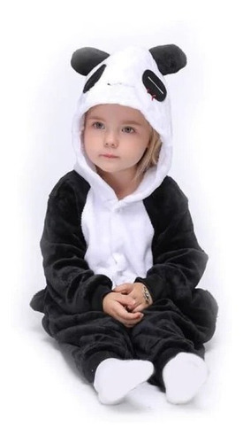 Imagen 5 de 6 de Pijama Kigurumi Polar Oso Panda Para Niños Y Niñas