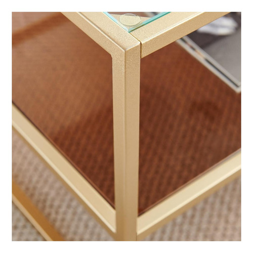 Mesa De Café De Vidrio De Santuario, Mesa De Café De Oro La