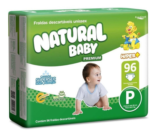 Fralda Natural Baby Tam P - Pacote C/ 96 Unidades