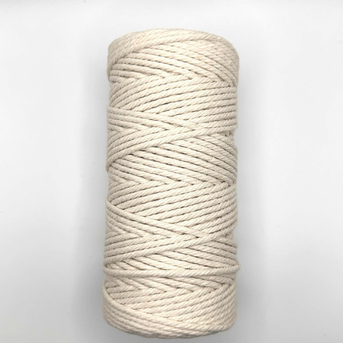 Cordón Macramé Natural 3mm 100% Algodón Rollo De 100 Metros