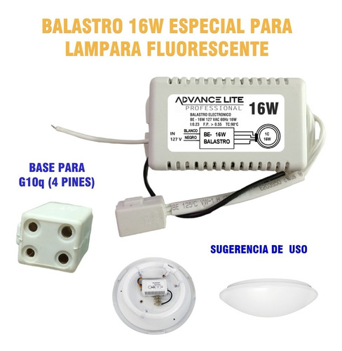 Balastro Electronico 16w Para Lampara Fluorescente 
