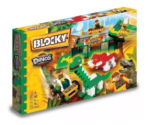 Blocky Dinosaurios 260 Piezas Bloques Ladrillos Educando